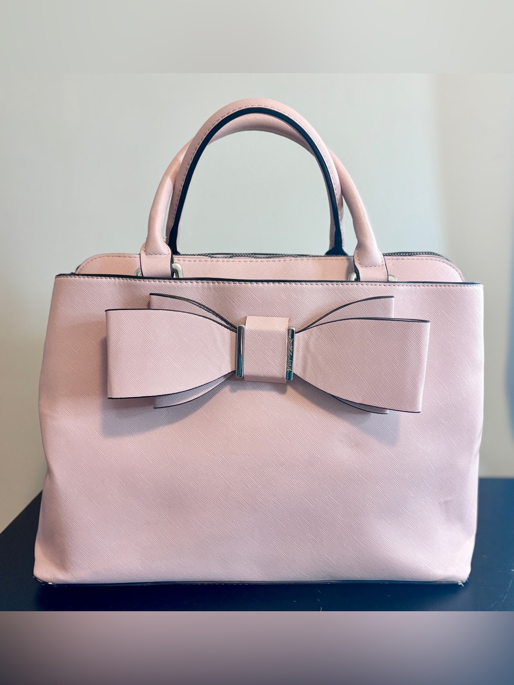 Betsey Johnson Light Pink Bow Crossbody Large Satchel